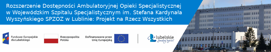 Baner przkierowujący do artykułu z informacjami dotyczącymi projektu rozszerzenia dostępności ambulatoryjnej opieki w szpitalu - projekt na rzecz wszytkich