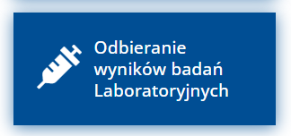 screen linku do odbierania wynikow badan laboratoryjnych z głównej strony